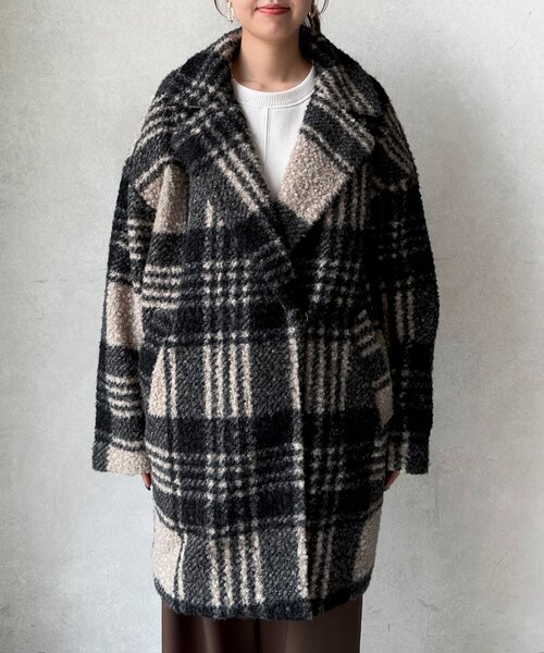 セール】ブークレファーチェックコート（その他アウター）｜Chez toi
