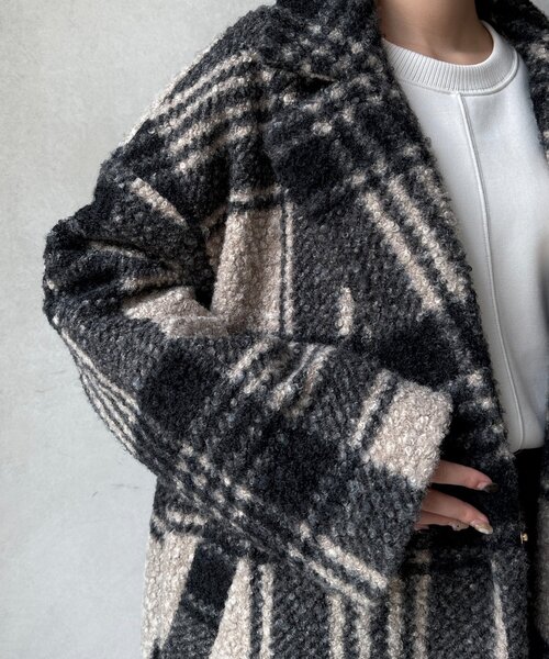 セール】ブークレファーチェックコート（その他アウター）｜Chez toi