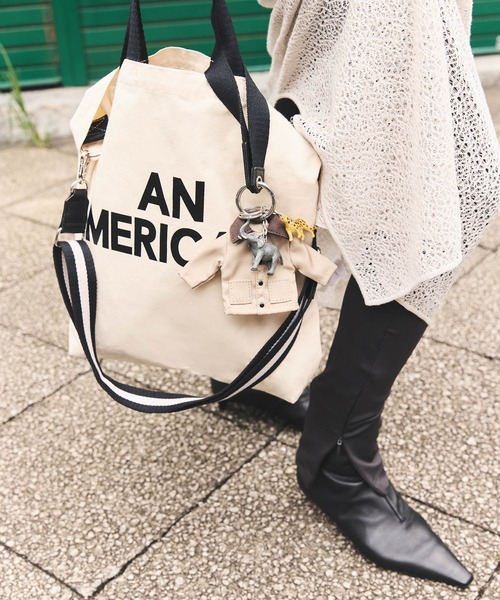 AMERICANA（アメリカーナ）の「【Americana（アメリカーナ） for SALON】2WAYトートバッグ（トートバッグ・レディース・ホワイト/ブラック・FREE）」の2枚目の写真