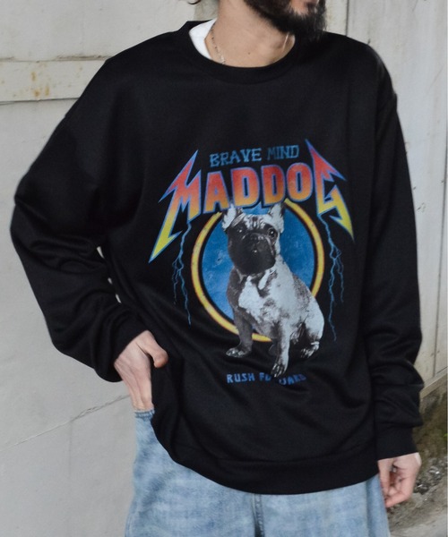 MODISH GAZE(モディシュガゼ)の「【MODISH GAZE】クルーネック BIG スウェット MAD DOG(スウェット・メンズ・アッシュグレー/チャコール/ブラック・MEDIUM/LARGE)」の16枚目の写真