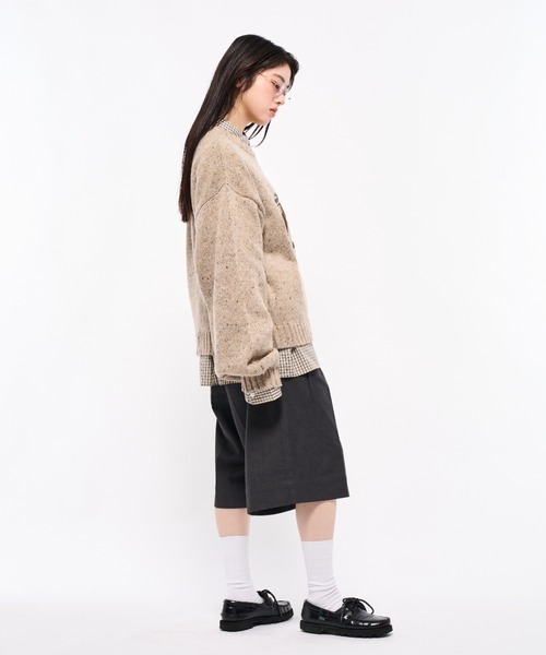 Elanque（エランク）の「Volume Embroidrerd knit/ボリューム刺繍ニット（ニット/セーター・メンズ・ベージュ/グレー・MEDIUM/LARGE）」の12枚目の写真