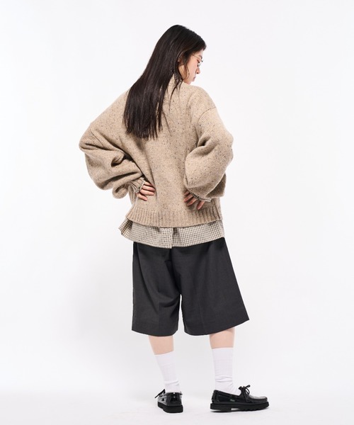 Elanque（エランク）の「Volume Embroidrerd knit/ボリューム刺繍ニット（ニット/セーター・メンズ・ベージュ/グレー・MEDIUM/LARGE）」の13枚目の写真