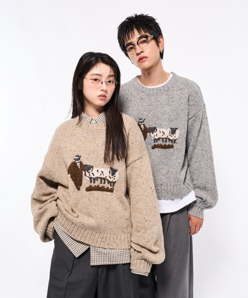 Volume Embroidrerd knit/ボリューム刺繍ニット（ニット/セーター