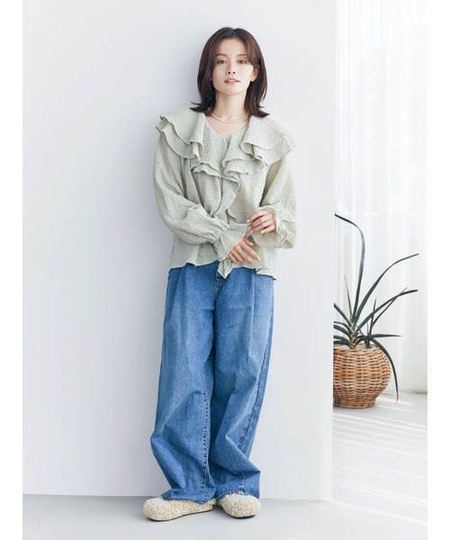 Ungrid（アングリッド）の「フリルデザインブラウス（シャツ/ブラウス・レディース・オフホワイト/ブルー/ブラック・FREE）」の8枚目の写真