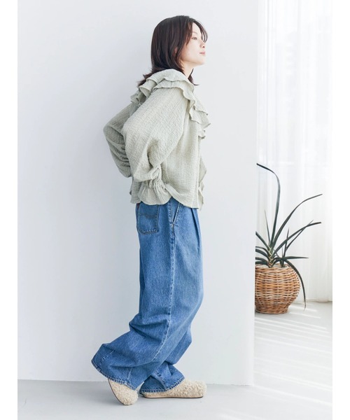 Ungrid（アングリッド）の「フリルデザインブラウス（シャツ/ブラウス・レディース・オフホワイト/ブルー/ブラック・FREE）」の9枚目の写真