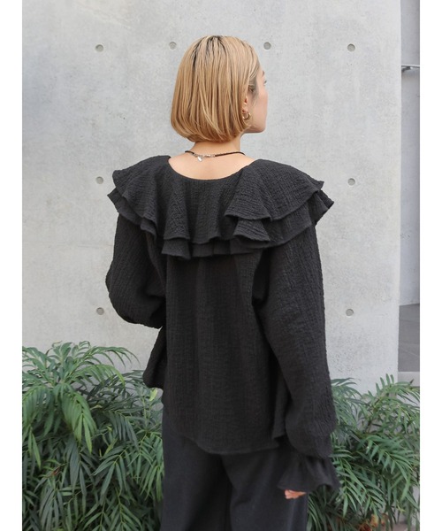 Ungrid（アングリッド）の「フリルデザインブラウス（シャツ/ブラウス・レディース・オフホワイト/ブルー/ブラック・FREE）」の18枚目の写真