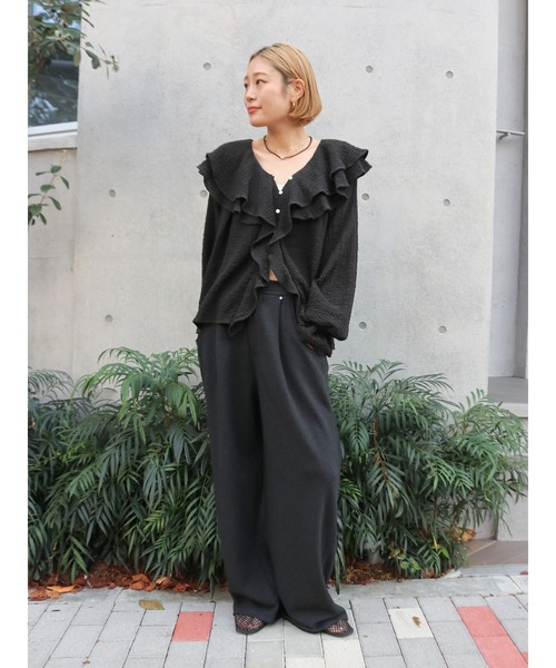 Ungrid（アングリッド）の「フリルデザインブラウス（シャツ/ブラウス・レディース・オフホワイト/ブルー/ブラック・FREE）」の19枚目の写真