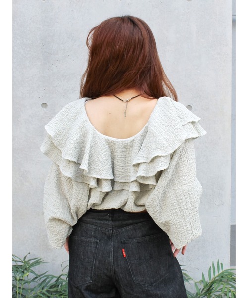 Ungrid（アングリッド）の「フリルデザインブラウス（シャツ/ブラウス・レディース・オフホワイト/ブルー/ブラック・FREE）」の22枚目の写真