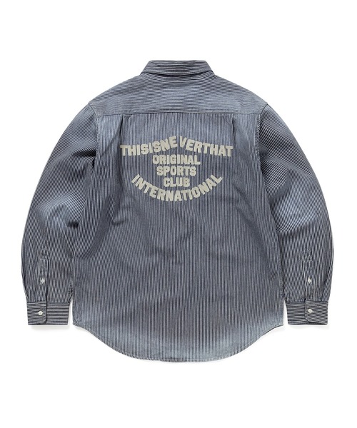 thisisneverthat（ディスイズネバーザット）の「Hickory Denim Shirt（シャツ/ブラウス・メンズ・ブルー系その他/インディゴブルー・L/M/S/XL）」の4枚目の写真