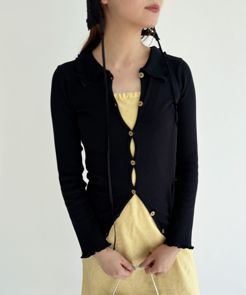 BASERANGE(ベースレンジ)の「【BASERANGE/ベースレンジ】PRE ISO SHIRT(カーディガン/ボレロ・レディース・ブラック・SMALL)」の1枚目の写真