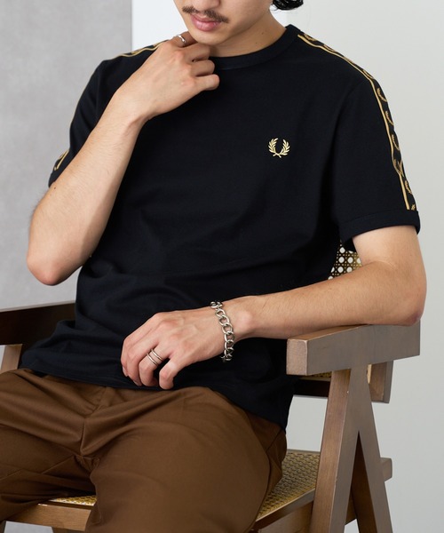 FRED PERRY（フレッドペリー）の「【FRED PERRY】ONTRAST TAPE RINGER T-SHIRT M4613（Tシャツ/カットソー・メンズ・ブラック/バーガンディー/ネイビー/オフホワイト・XL/L/M/S）」の12枚目の写真