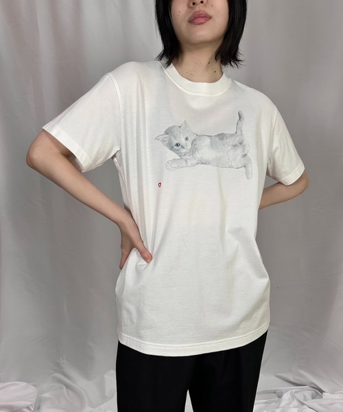 G.V.G.V.（ジーヴィージーヴィー）の「LUXURY CAT TEE（Tシャツ/カットソー・レディース・ホワイト・S/M）」の2枚目の写真