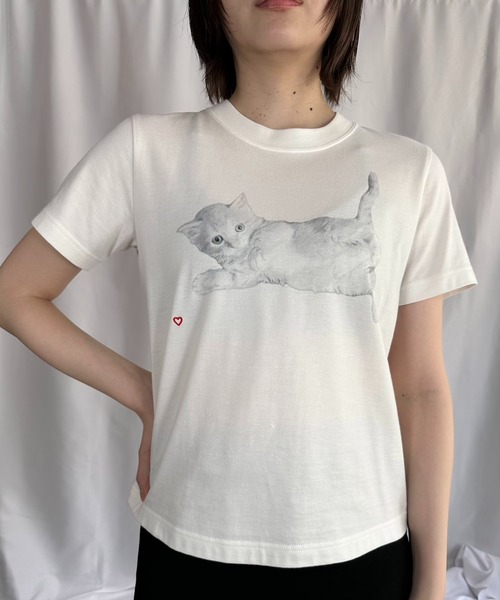 G.V.G.V.（ジーヴィージーヴィー）の「LUXURY CAT TEE（Tシャツ/カットソー・レディース・ホワイト・S/M）」の4枚目の写真