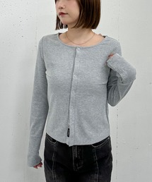リングスナップカットリブカーディガン