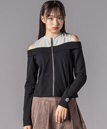 ZIDDY | オフショルダージップトップス(130~160cm)(Tシャツ/カットソー)