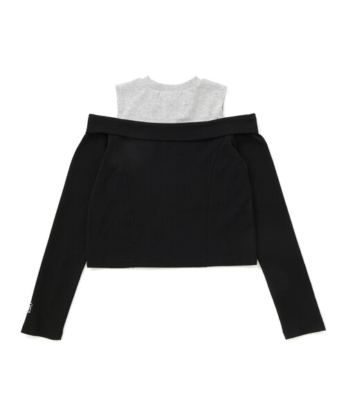 ZIDDY（ジディ）の「オフショルダージップトップス(130~160cm)（Tシャツ/カットソー・キッズ・グレー/ブラック・130cm/FREE/150cm/140cm）」の18枚目の写真