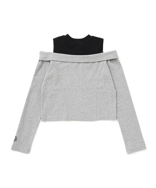 ZIDDY（ジディ）の「オフショルダージップトップス(130~160cm)（Tシャツ/カットソー・キッズ・グレー/ブラック・130cm/FREE/150cm/140cm）」の15枚目の写真