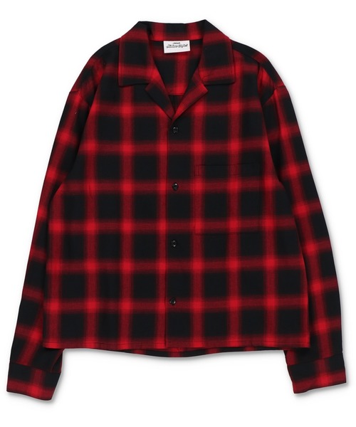 SPINNS(スピンズ)の「短丈オンブレチェックシャツ/ネルシャツ/レイヤード/ショート丈(シャツ/ブラウス・メンズ・ブラック/グリーン/レッド/チャコール・ONESIZE)」の6枚目の写真