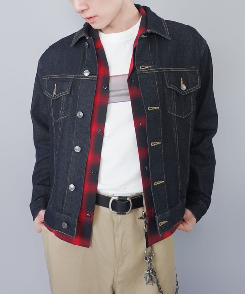 SPINNS(スピンズ)の「短丈オンブレチェックシャツ/ネルシャツ/レイヤード/ショート丈(シャツ/ブラウス・メンズ・ブラック/グリーン/レッド/チャコール・ONESIZE)」の14枚目の写真