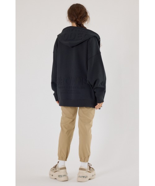 RODEO CROWNS WIDE BOWL（ロデオクラウンズワイドボウル）の「エンボスBIG ZIPパーカー（パーカー・レディース・イエロー/ブラック/カーキ/グレー×ホワイト/ブラウン/オフホワイト/ライム・FREE）」の12枚目の写真