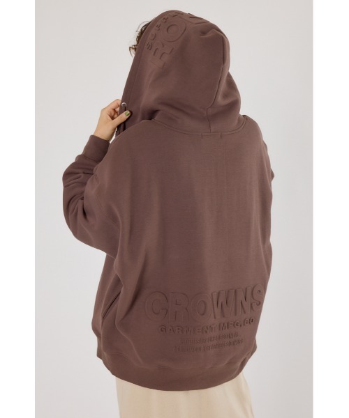 RODEO CROWNS WIDE BOWL（ロデオクラウンズワイドボウル）の「エンボスBIG ZIPパーカー（パーカー・レディース・イエロー/ブラック/カーキ/グレー×ホワイト/ブラウン/オフホワイト/ライム・FREE）」の14枚目の写真