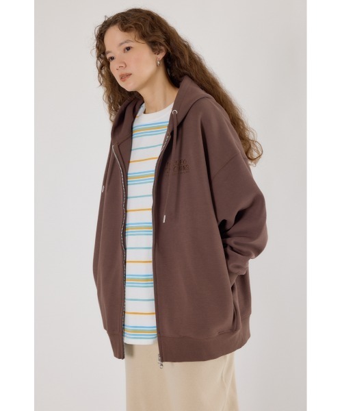 RODEO CROWNS WIDE BOWL（ロデオクラウンズワイドボウル）の「エンボスBIG ZIPパーカー（パーカー・レディース・イエロー/ブラック/カーキ/グレー×ホワイト/ブラウン/オフホワイト/ライム・FREE）」の16枚目の写真