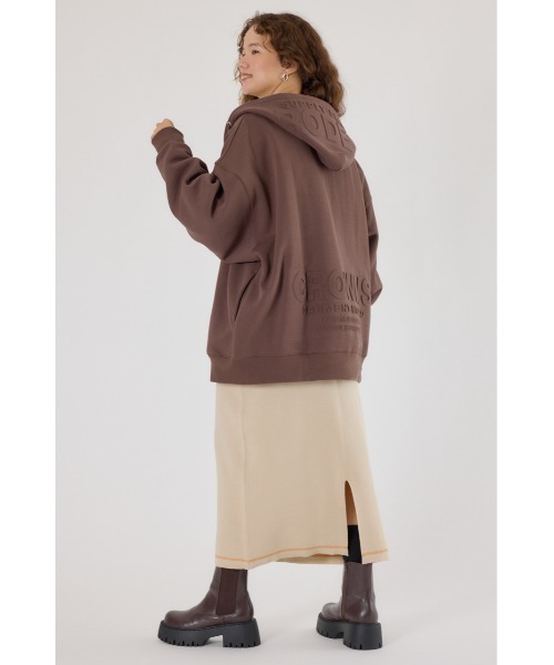 RODEO CROWNS WIDE BOWL（ロデオクラウンズワイドボウル）の「エンボスBIG ZIPパーカー（パーカー・レディース・イエロー/ブラック/カーキ/グレー×ホワイト/ブラウン/オフホワイト/ライム・FREE）」の19枚目の写真