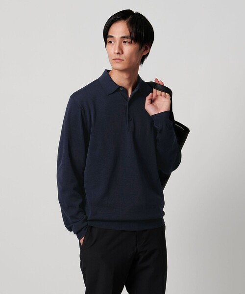 UNITED ARROWS(ユナイテッドアローズ)の「ニットポロシャツ UA COZY ウォッシャブル(ニット/セーター・メンズ・シャーベット/ブラック/ベージュ/ネイビー・S/XL/M/L/XXL)」の4枚目の写真