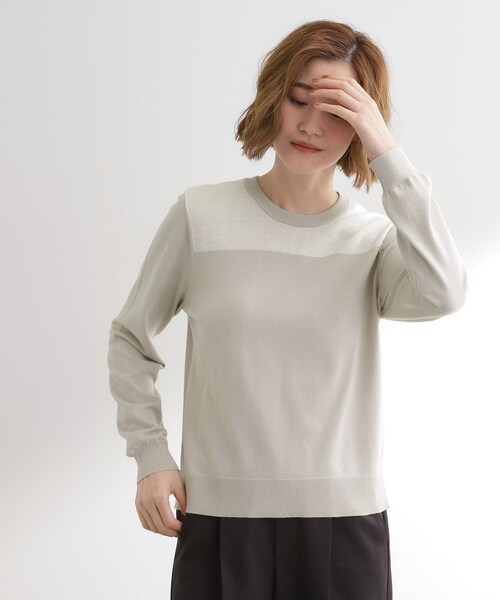 セール】【アンサンブル対応】バイカラー切替ニット（ニット