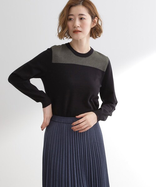 grove(グローブ)の「【アンサンブル対応】バイカラー切替ニット(ニット/セーター・レディース・ブラック系4/ライトグレー系4/オレンジ系その他5・02/03/01/05/04)」の13枚目の写真