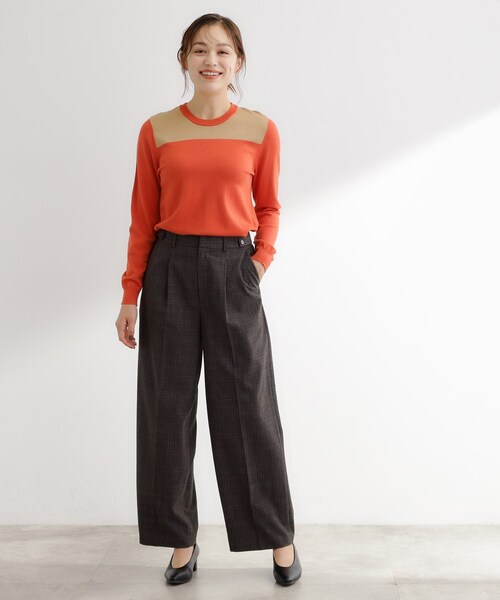 セール】【アンサンブル対応】バイカラー切替ニット（ニット