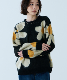 【TOWNCRAFT / タウンクラフト】VINTAGE PATTERN SHAGGY CREW SWEATER / シャギーニット / クルーセーター【WEB限定】