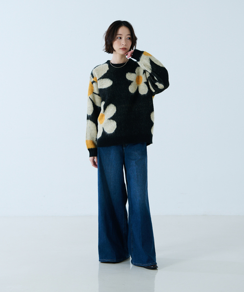 TOWNCRAFT(タウンクラフト)の「【TOWNCRAFT / タウンクラフト】VINTAGE PATTERN SHAGGY CREW SWEATER / シャギーニット / クルーセーター【WEB限定】(ニット/セーター・レディース・ブラック/ホワイト・フリー)」の20枚目の写真