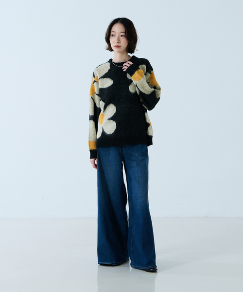 TOWNCRAFT(タウンクラフト)の「【TOWNCRAFT / タウンクラフト】VINTAGE PATTERN SHAGGY CREW SWEATER / シャギーニット / クルーセーター【WEB限定】(ニット/セーター・レディース・ブラック/ホワイト・フリー)」の12枚目の写真