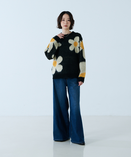 TOWNCRAFT(タウンクラフト)の「【TOWNCRAFT / タウンクラフト】VINTAGE PATTERN SHAGGY CREW SWEATER / シャギーニット / クルーセーター【WEB限定】(ニット/セーター・レディース・ブラック/ホワイト・フリー)」の11枚目の写真