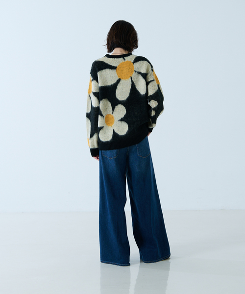 TOWNCRAFT(タウンクラフト)の「【TOWNCRAFT / タウンクラフト】VINTAGE PATTERN SHAGGY CREW SWEATER / シャギーニット / クルーセーター【WEB限定】(ニット/セーター・レディース・ブラック/ホワイト・フリー)」の9枚目の写真