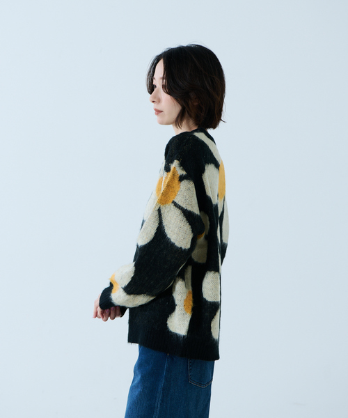 TOWNCRAFT(タウンクラフト)の「【TOWNCRAFT / タウンクラフト】VINTAGE PATTERN SHAGGY CREW SWEATER / シャギーニット / クルーセーター【WEB限定】(ニット/セーター・レディース・ブラック/ホワイト・フリー)」の5枚目の写真