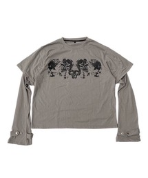 haveyoudiedbefore（ハブユーダイドビフォー）の「【haveyoudiedbefore?】Tombstone DL-Long Sleeve T-shirts / 【ハブユーダイドビフォー】スカルグラフィックレイヤード長袖Tシャツ（Tシャツ/カットソー）」