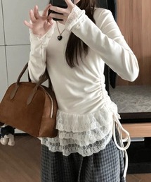 gossip！ロサンゼルス | YUGA　レースステッチシャツトップス(Tシャツ/カットソー)