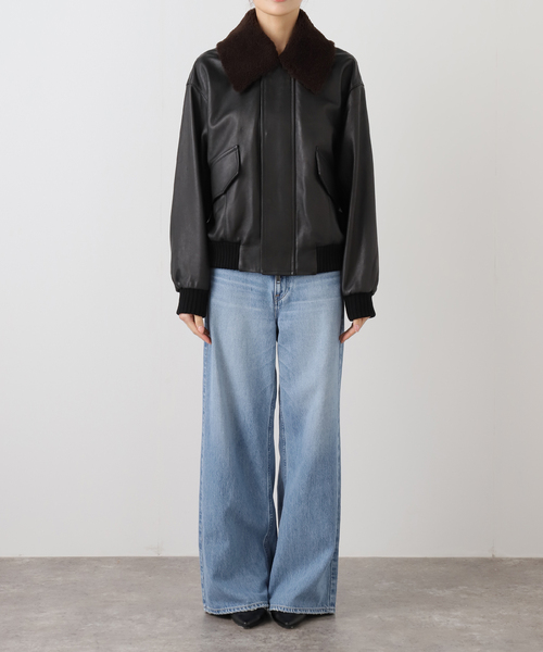 IENA（イエナ）の「シープスキンジップブルゾン（ライダースジャケット・レディース・ブラック・FREE）」の12枚目の写真