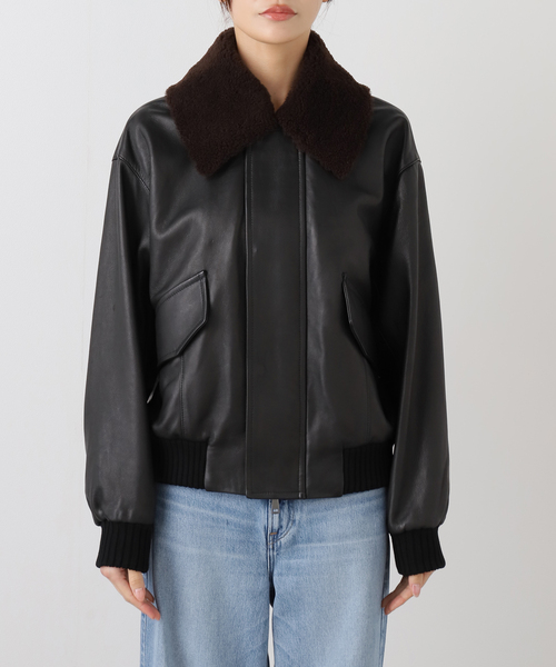 IENA（イエナ）の「シープスキンジップブルゾン（ライダースジャケット・レディース・ブラック・FREE）」の13枚目の写真