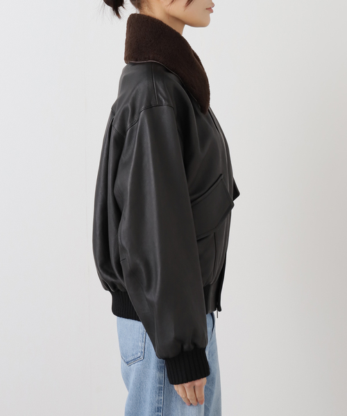 IENA（イエナ）の「シープスキンジップブルゾン（ライダースジャケット・レディース・ブラック・FREE）」の16枚目の写真