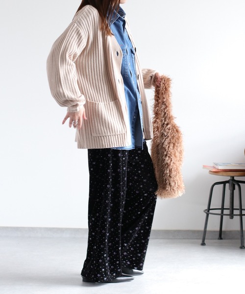 cepo(セポ)の「〈セットアップ対応〉フラワー刺繍ベロアイージーパンツ(スウェットパンツ・レディース・ピンク系/ブルー系・M)」の9枚目の写真