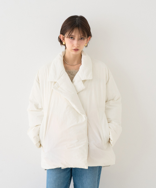 EMMA ROUGE VIF(エマルージュヴィフ)の「【一部店舗限定】コクーンミドルダウンジャケット / コート(ダウンジャケット/コート・レディース・ブラック/オフホワイト・フリー)」の8枚目の写真