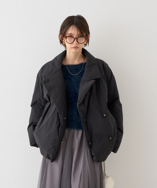 EMMA ROUGE VIF(エマルージュヴィフ)の「【一部店舗限定】コクーンミドルダウンジャケット / コート(ダウンジャケット/コート・レディース・ブラック/オフホワイト・フリー)」の13枚目の写真