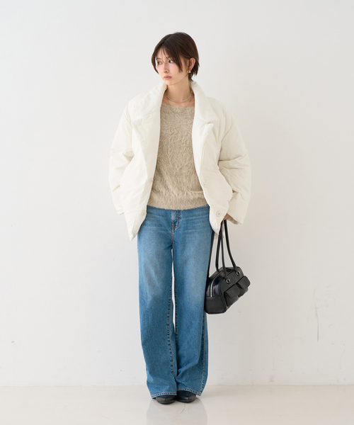 EMMA ROUGE VIF(エマルージュヴィフ)の「【一部店舗限定】コクーンミドルダウンジャケット / コート(ダウンジャケット/コート・レディース・ブラック/オフホワイト・フリー)」の12枚目の写真