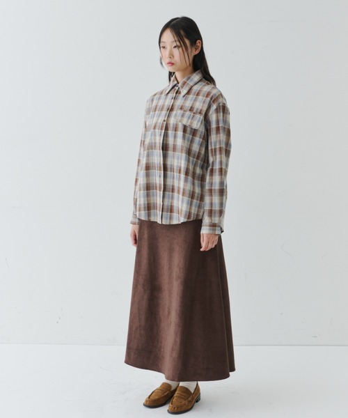 NUJOH(ヌゾ)の「Plaid Relaxed Shirt / チェックリラックスシャツ(シャツ/ブラウス・レディース・ブラック/ブラウン・FREE)」の12枚目の写真