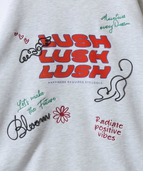 SITRY(シトリー)の「Hand Drawn Illustration Embroidery Sweat Shirt/オーバーサイズ 手描きイラスト 総柄 裏毛 スウェット トレーナー レディース メンズ(スウェット・レディース・ネイビー/レッド/ダークブラウン/アッシュ/グレー系その他/ブラック・M/L)」の13枚目の写真