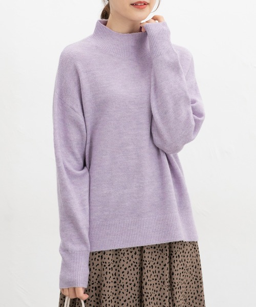 Honeys(ハニーズ)の「【軽ふわっニット】ハイネックニット(ニット/セーター・レディース・オートミール/ブルー系/ベージュ系その他/グリーン系/ベージュ系/ブラック系その他/パープル系・L/LL/M/S)」の7枚目の写真