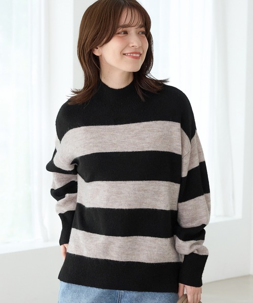 Honeys(ハニーズ)の「【軽ふわっニット】ハイネックニット(ニット/セーター・レディース・オートミール/ブルー系/ベージュ系その他/グリーン系/ベージュ系/ブラック系その他/パープル系・L/LL/M/S)」の2枚目の写真